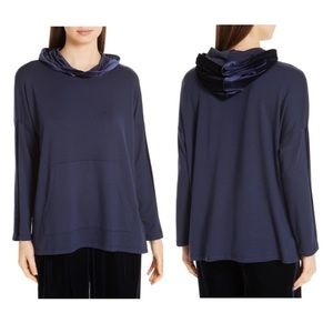 Eileen Fisher Velvet trim hoodie